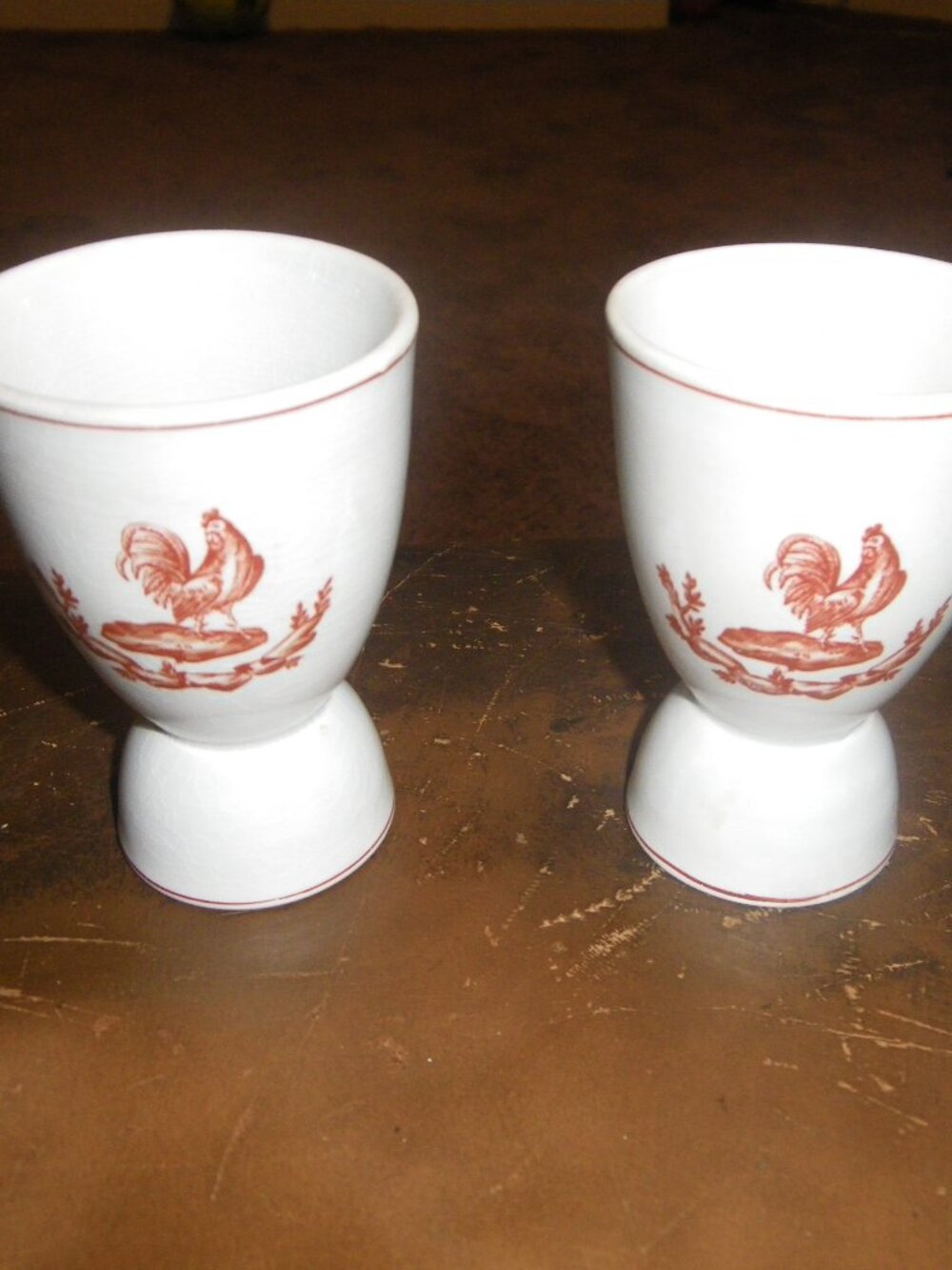 Vintage Wedgwood Chantecler Double Egg Cup w/ Chicken Graphics Made in England